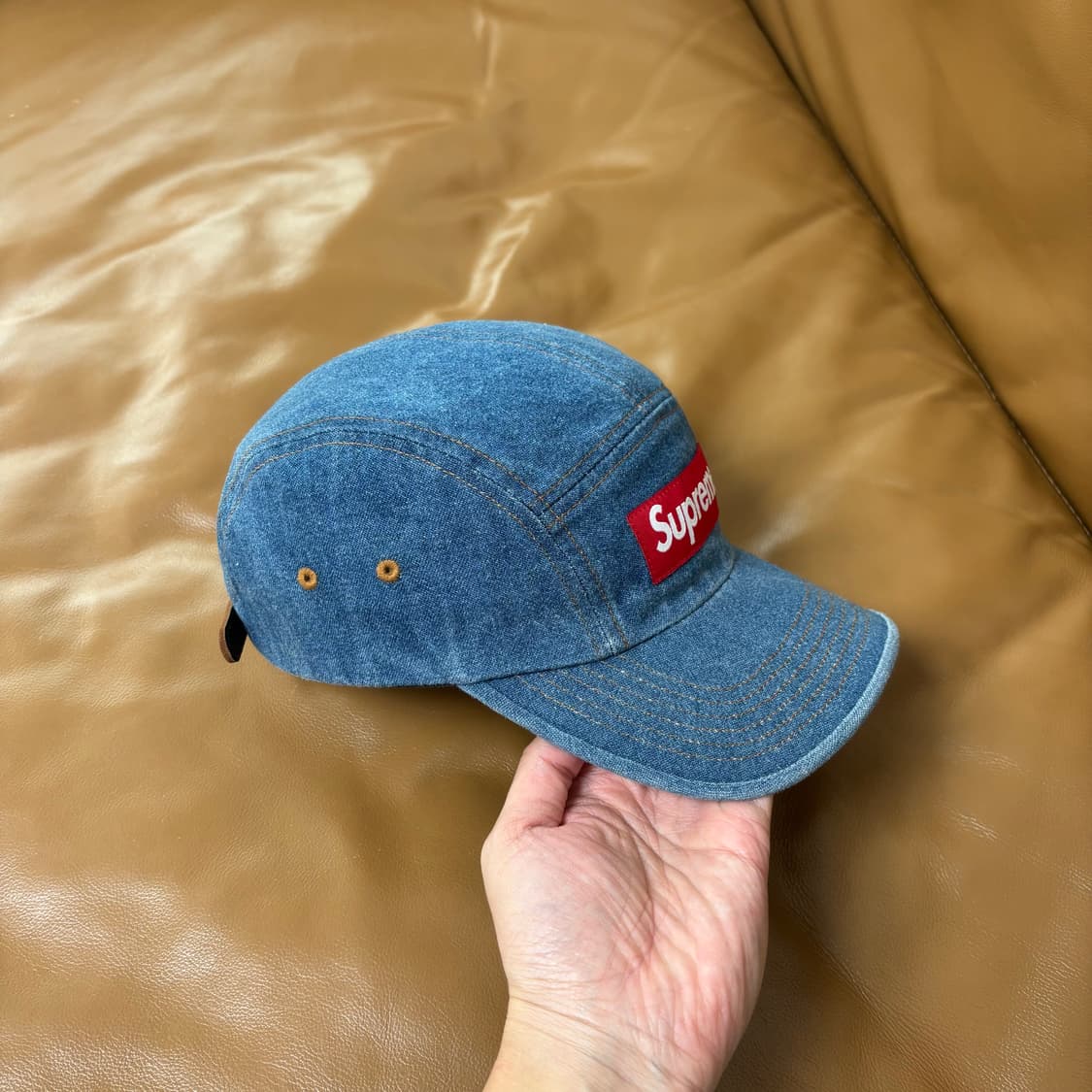 Supreme 슈프림 22fw 워시드 데님 캠프캡 모자 (Denim) 상품이미지3