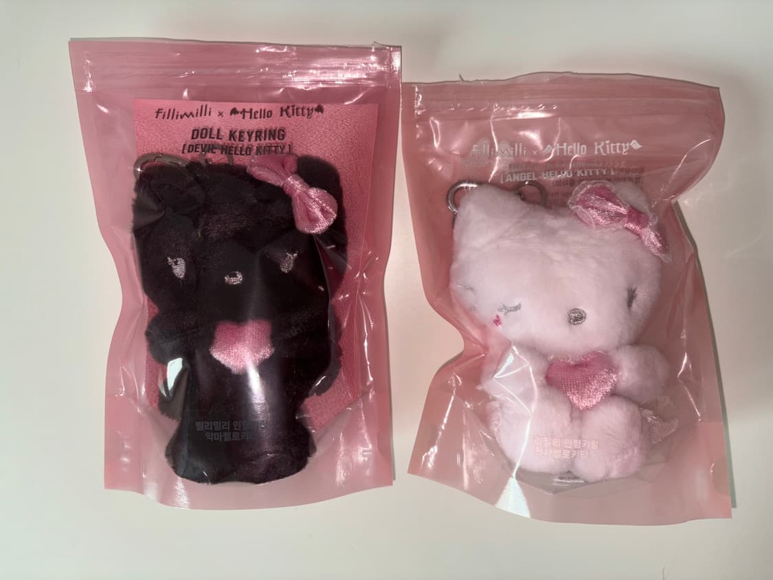 필리밀리 헬로키티 인형 키링 천사 악마 일괄 상품이미지4