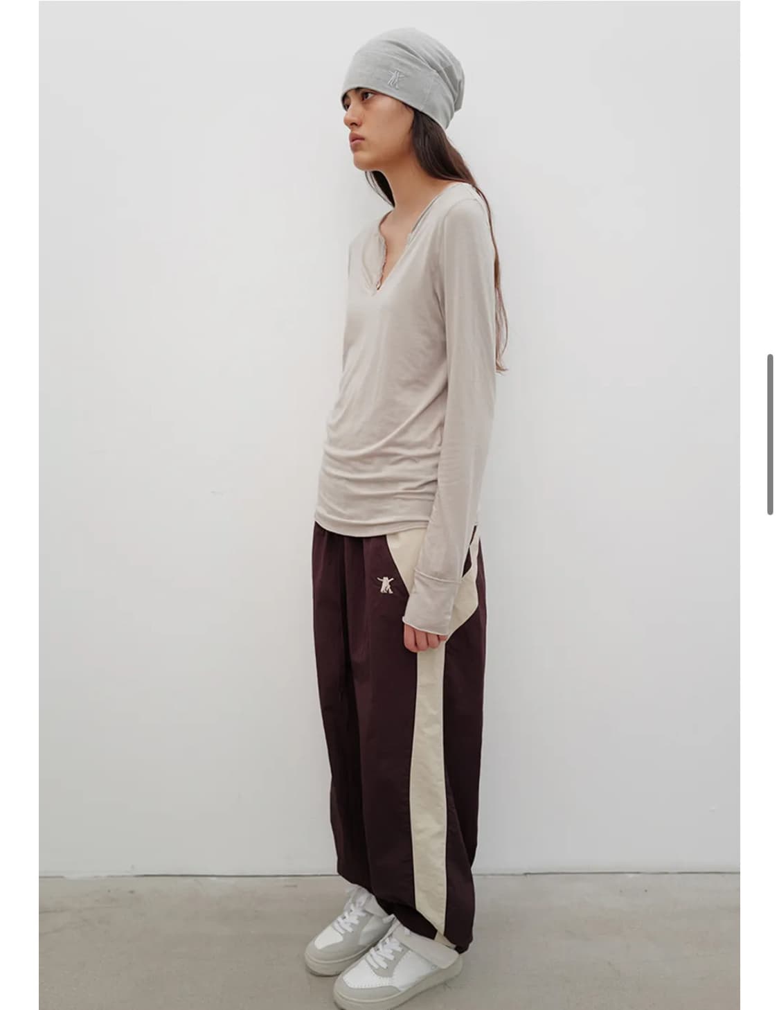 YY COLOR BLOCK PANTS, BROWN 상품이미지1