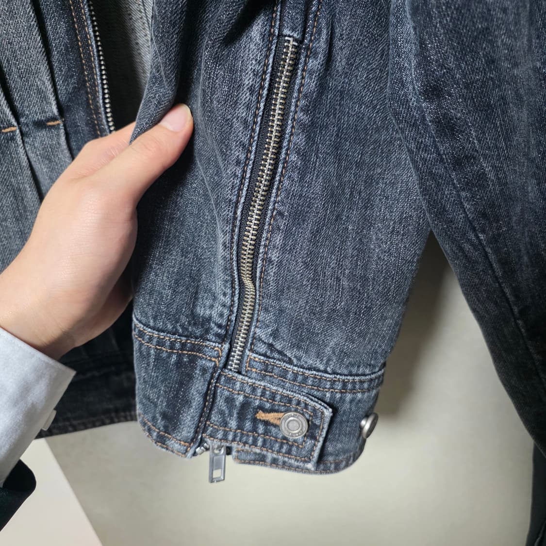 준지 흑청 데님자켓 46 사이즈 상품이미지3