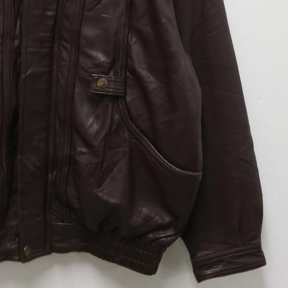 브라운 포켓 포인트 가죽 자켓 60235 상품이미지4