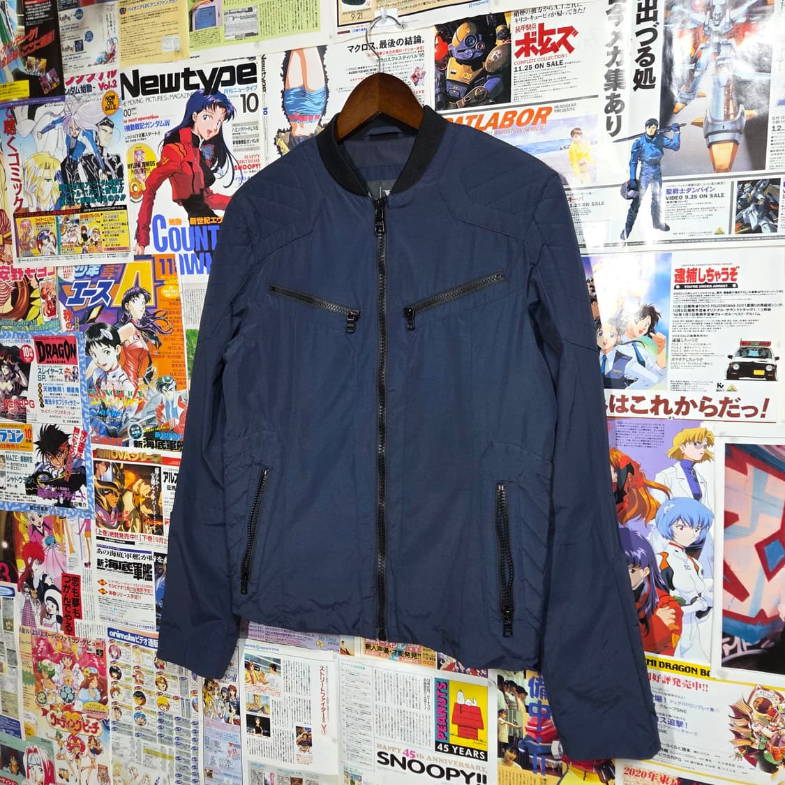 아르마니 익스체인지 네이비 패디드 바이커 무드 자켓 상품이미지2