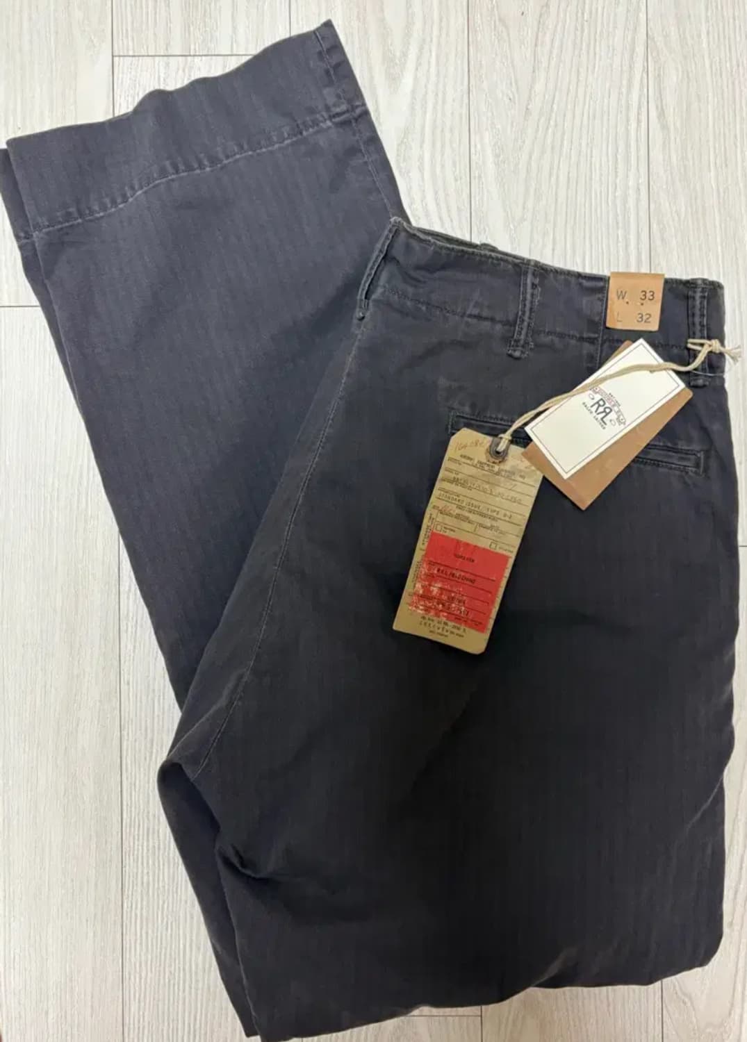 [33/32] RRL 가먼트 다이 헤링본 필드 팬츠 상품이미지1