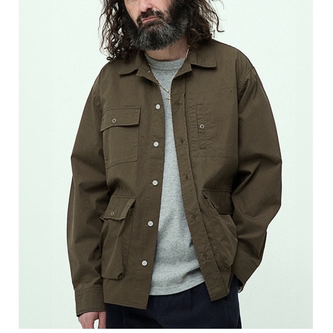 [L] Uniform Bridge 유니폼브릿지 카키 유틸리티 셔츠 자켓 상품이미지4
