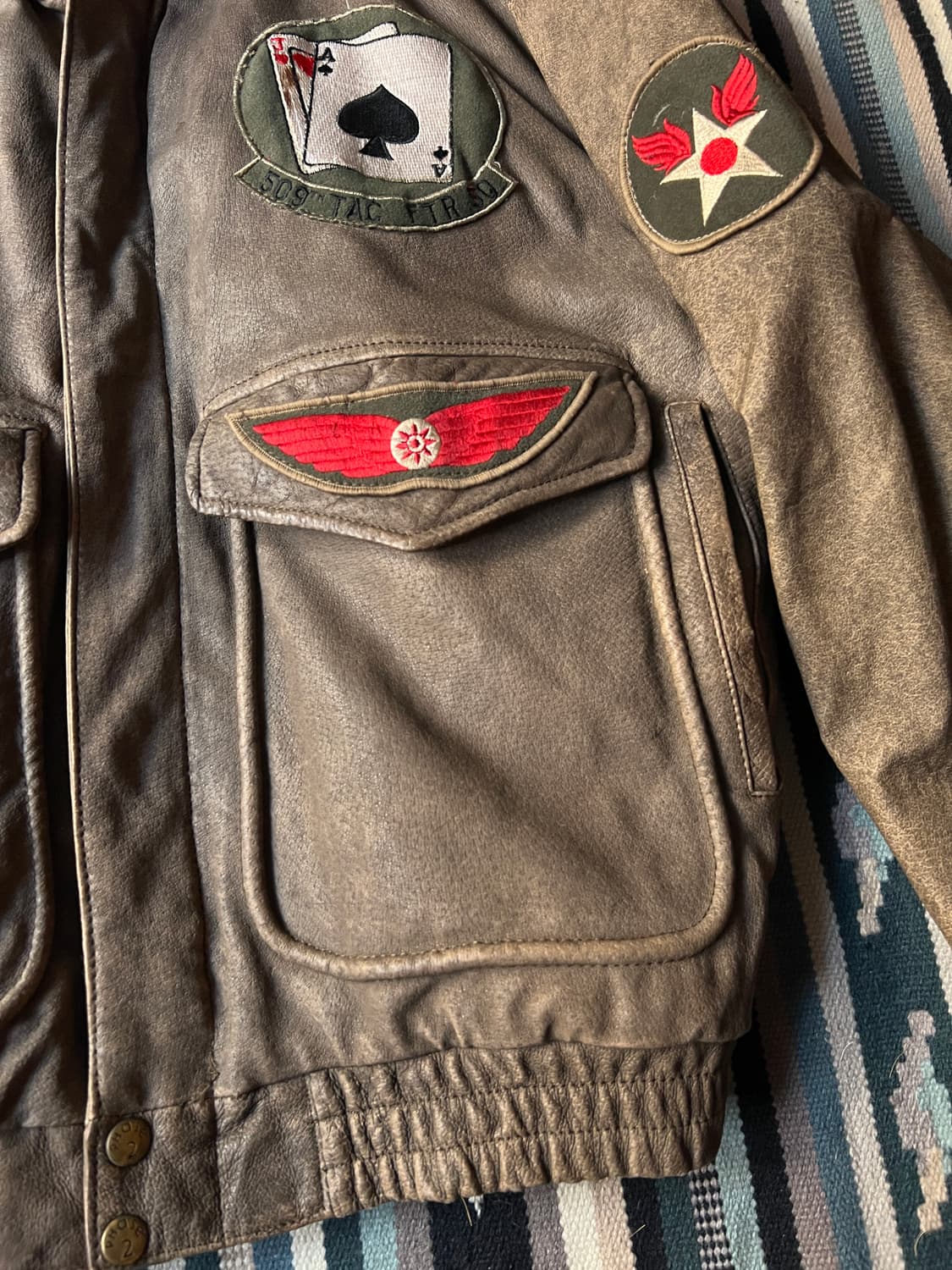 [M]90's USA 빈티지 패치 A-2 플라이트 자켓 상품이미지5