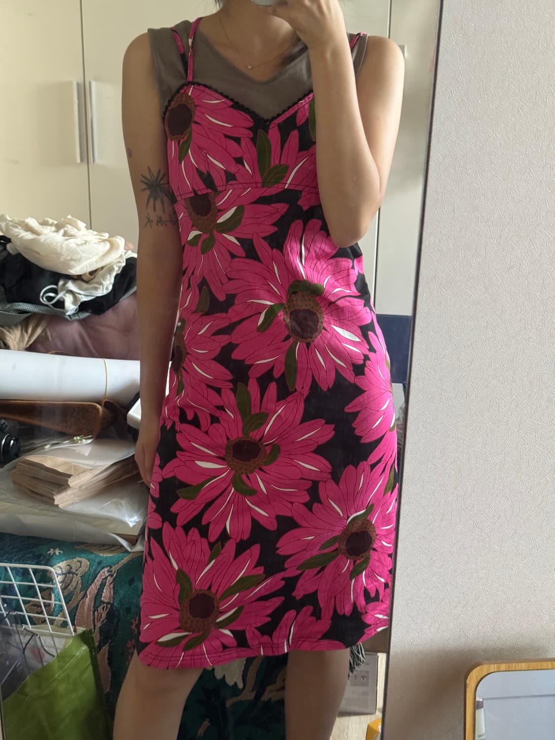 🌺 홍콩 빈티지 무드 플라워 뷔스티에 원피스 상품이미지4