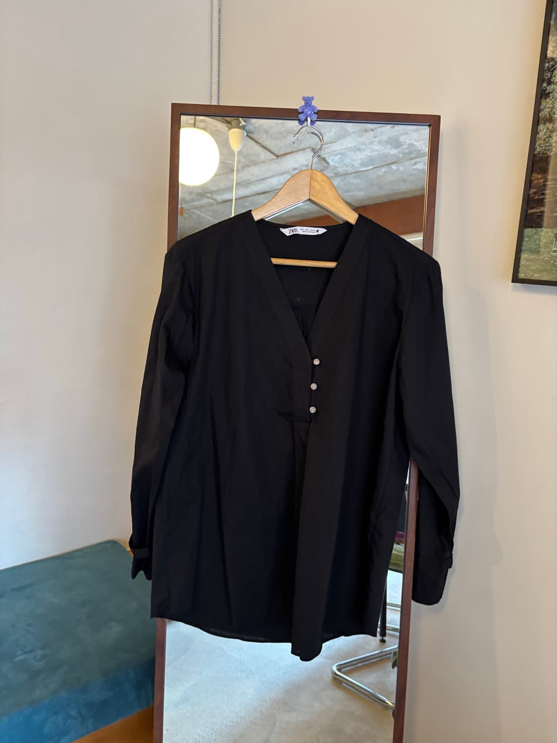 자라 ZARA 블랙 오버핏셔츠 상품이미지2