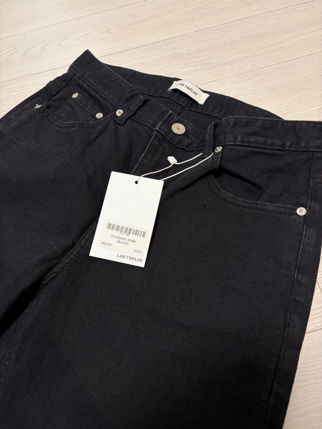 랩12 lab12 스탠다드 슬림 스트레이트 핏 블랙 데님 M사이즈(30) 상품이미지1