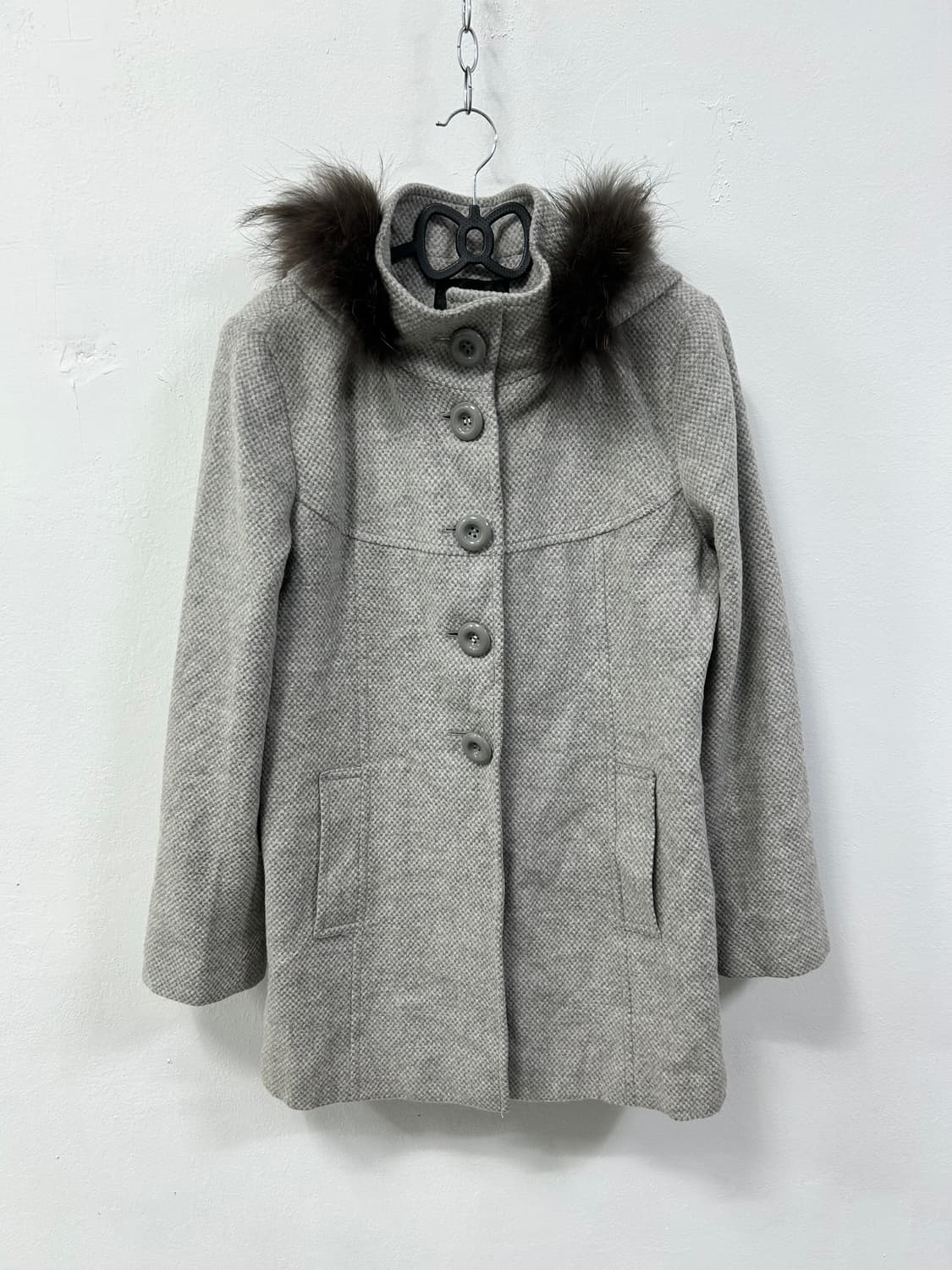 [SHALLISH] 도쿄걸 퍼 후드 하이넥 코트 상품이미지4