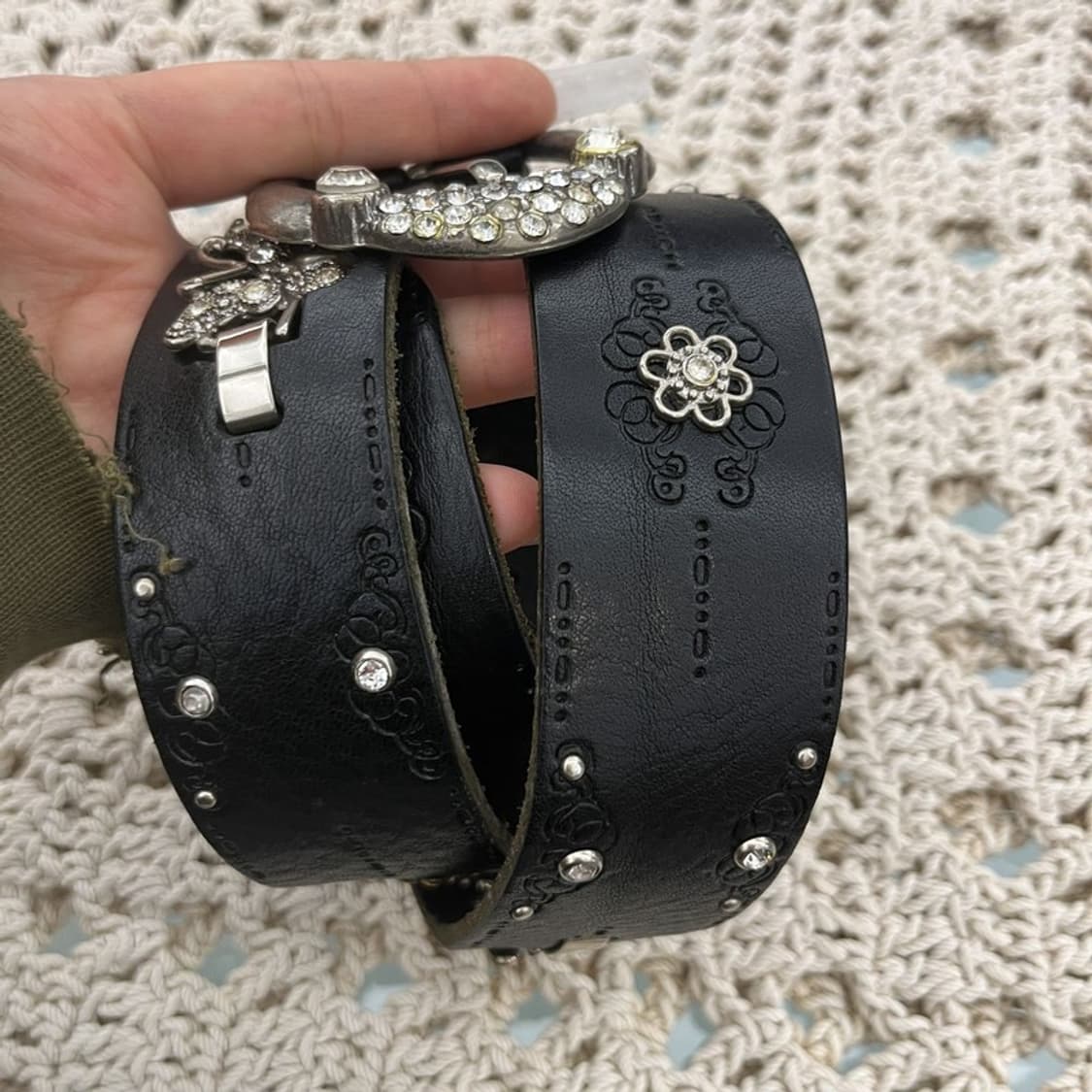 빈티지 보헤미안 락펑크 큐빅 나비 스터드 벨트 C10769 상품이미지4