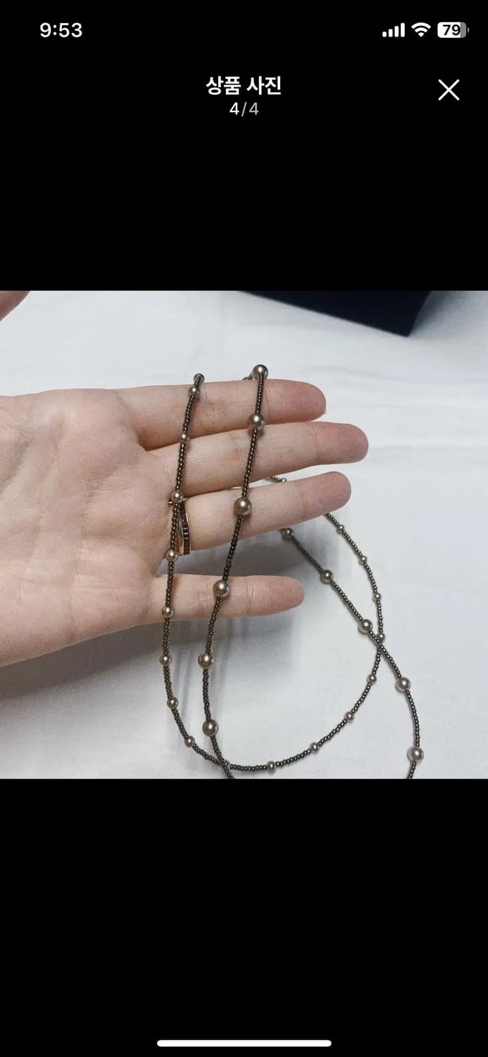 골드 광택 진주 비즈 목걸이 상품이미지4