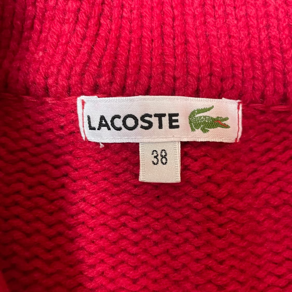 라코스테 레드 숄카라 울 니트 가디건 38 상품이미지5