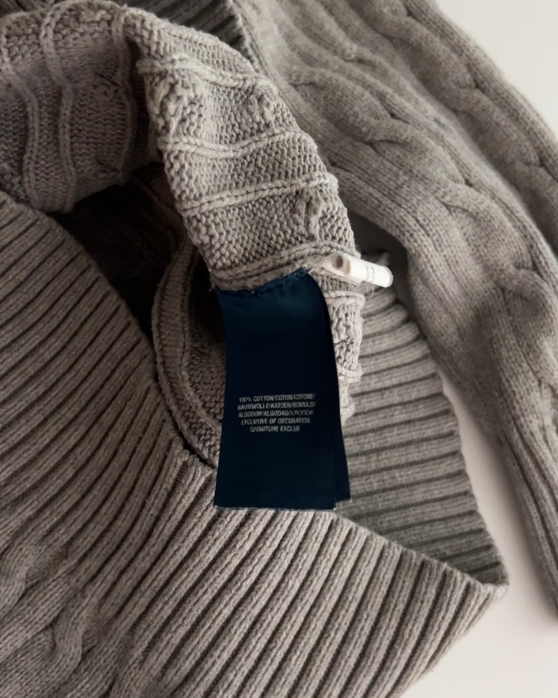 폴로 랄프로렌 그레이 보이즈 꽈배기 니트 XL (18–20) 상품이미지4