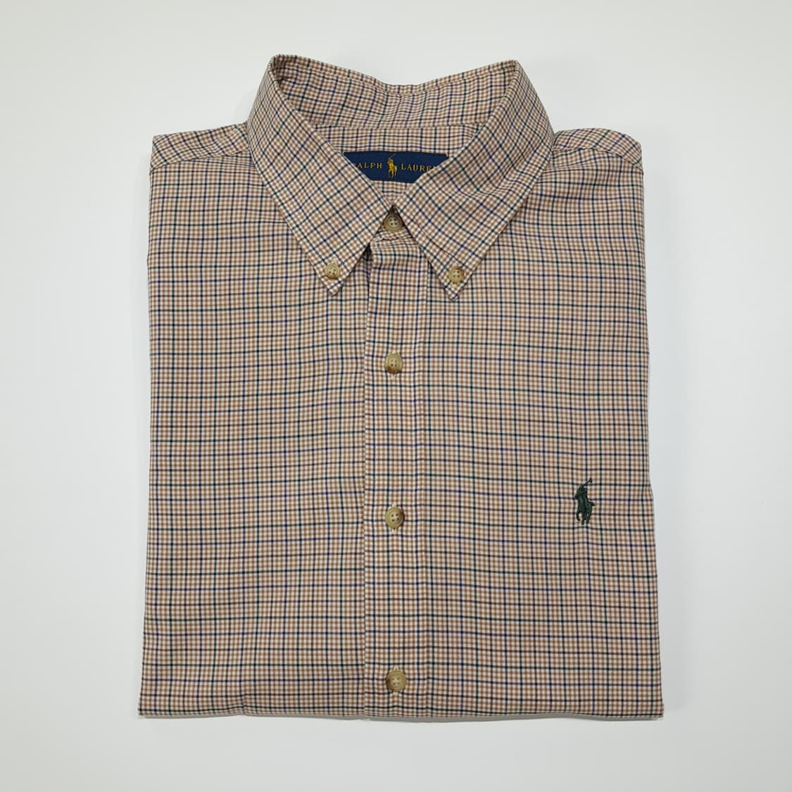 CL812 XL 폴로 00s 마이크로 체크 브라운 셔츠 남방 상품이미지7