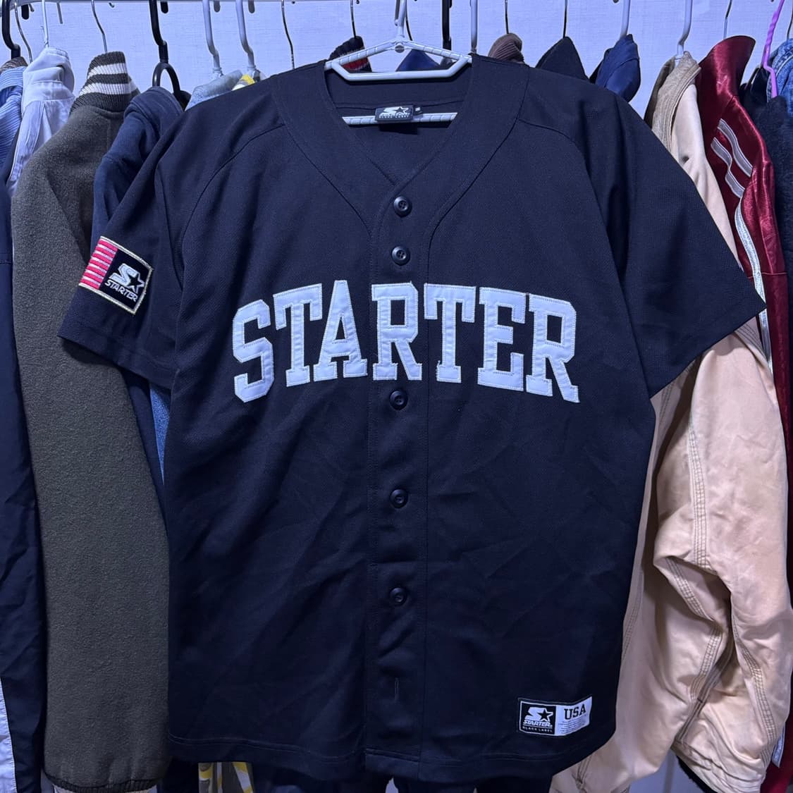 스타터 starter 성조기 야구셔츠 m 상품이미지1