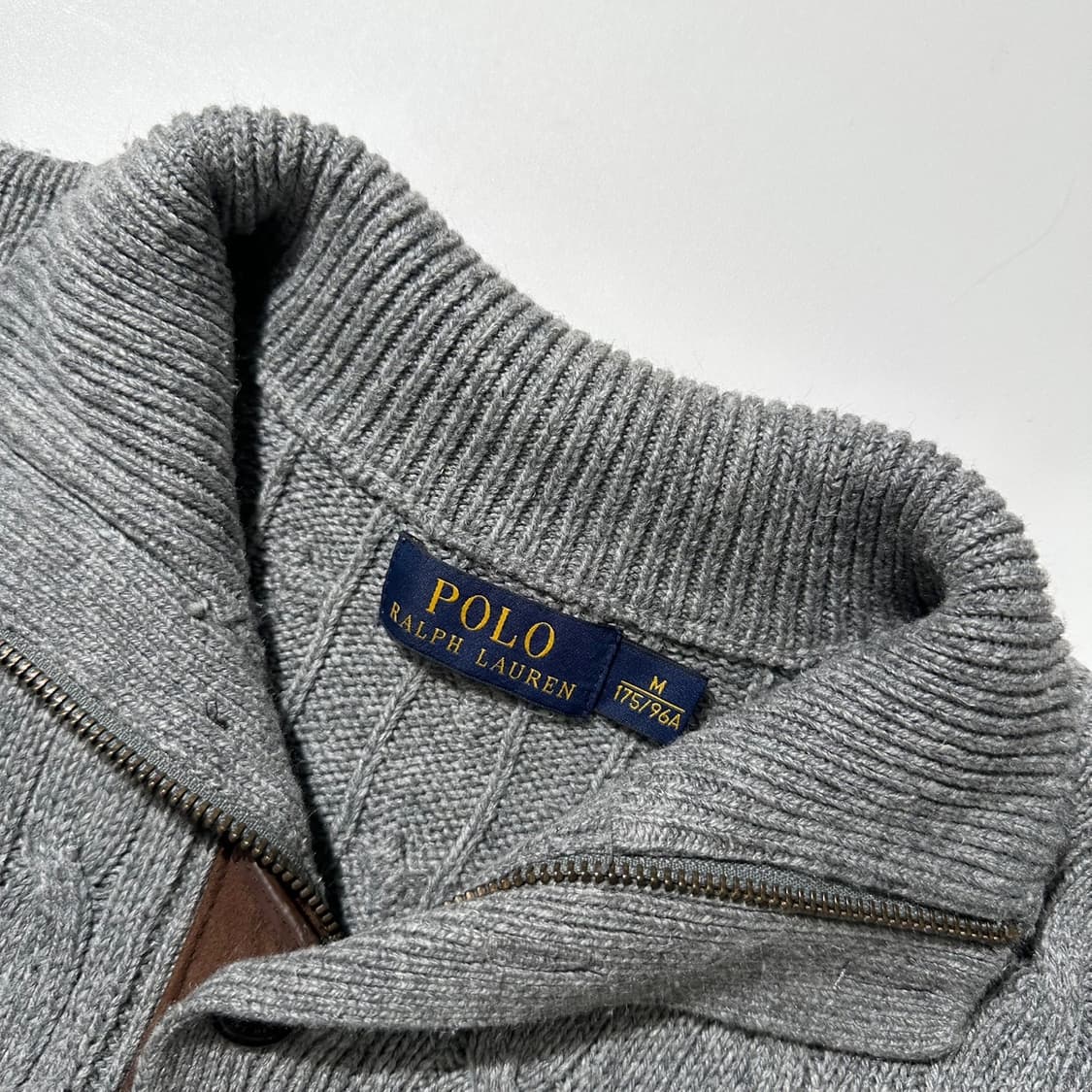 폴로 랄프로렌 케이블 실크 하프집업  버튼 니트 상품이미지4