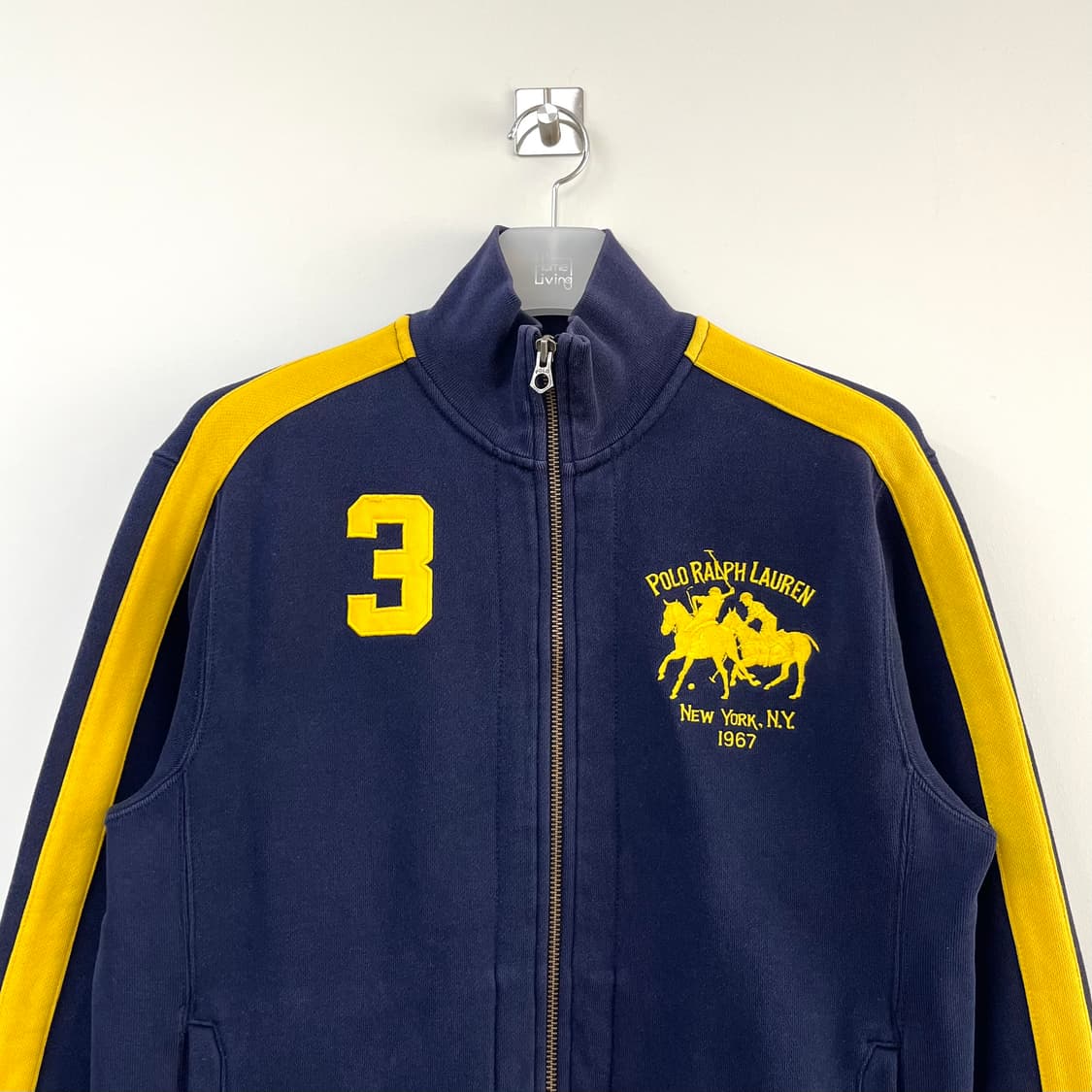 폴로 랄프로렌 빅포니 네이비 옐로우 코튼 집업 자켓 상품이미지4