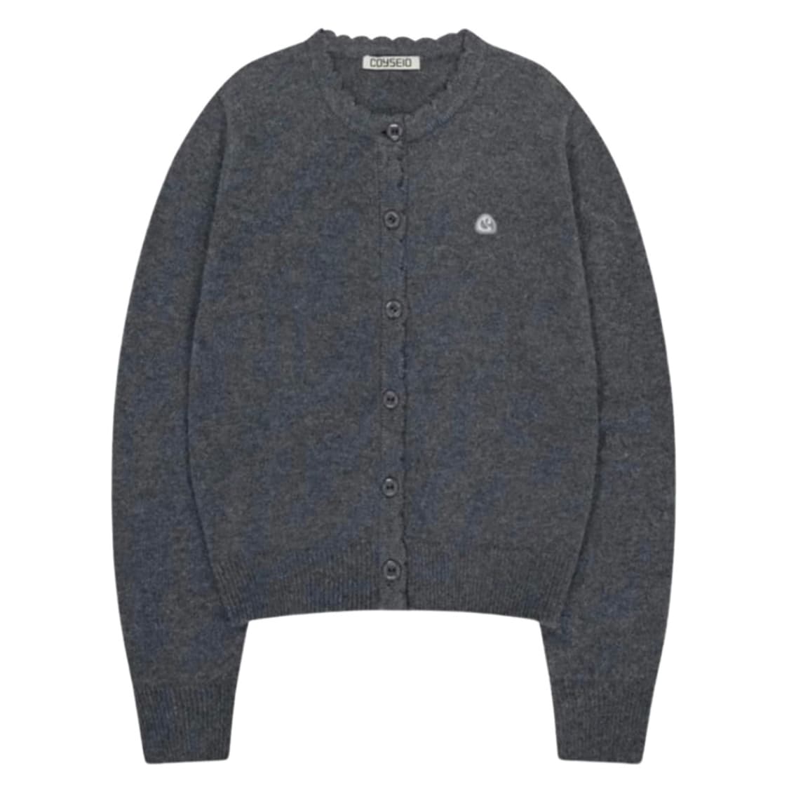 코이세이오 플라워 버튼 가디건 그레이 상품이미지1