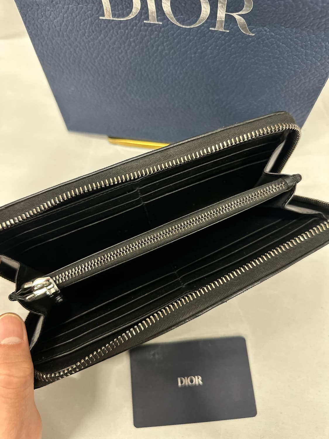 [정품]디올 CD다이아몬드 지퍼돌이지갑 블랙 상품이미지8