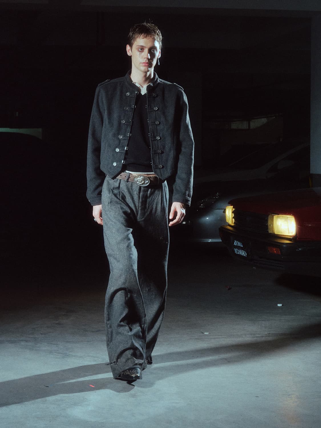 Metal Boar Buckle Leather Belt 상품이미지5