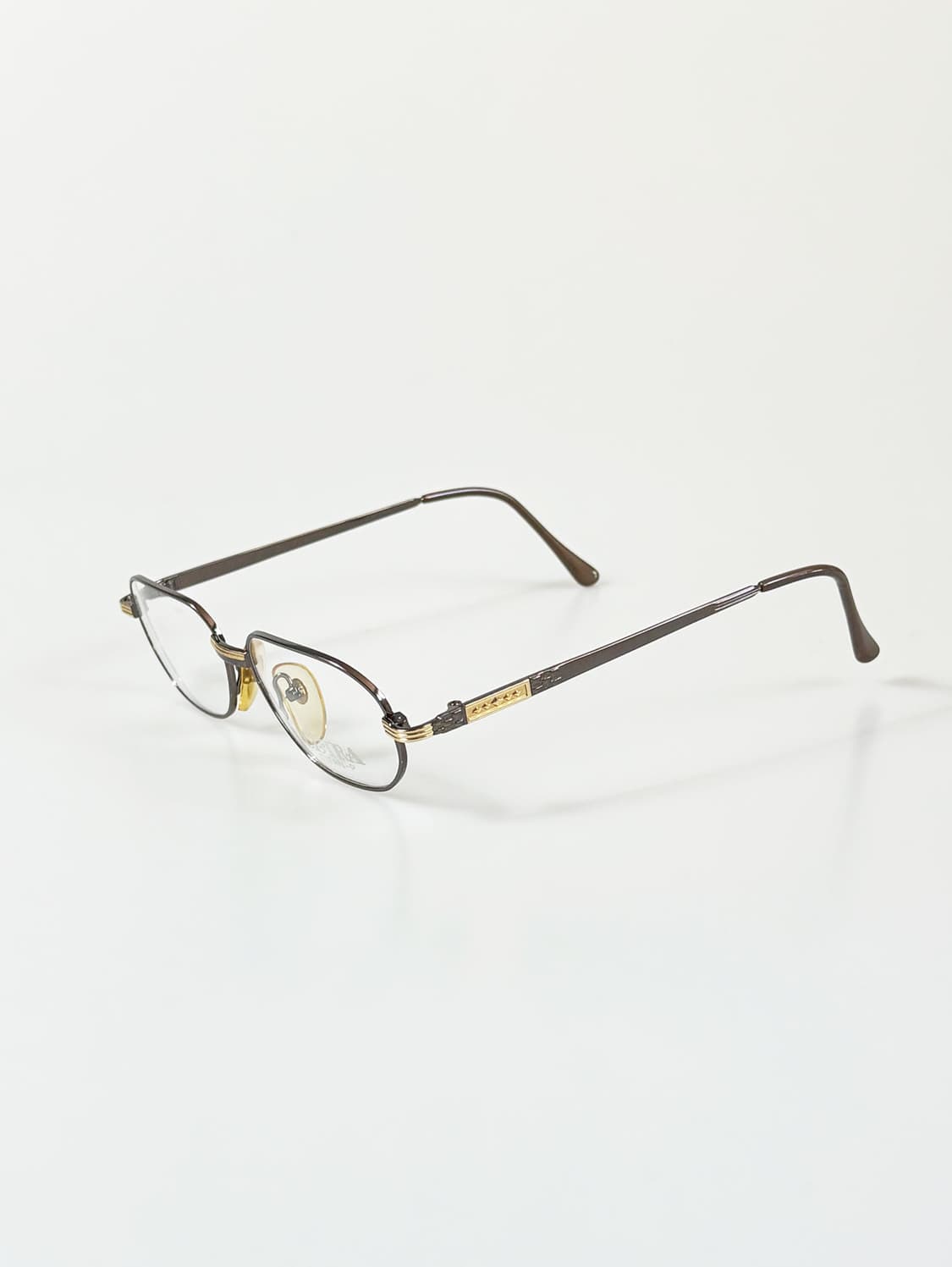 90s ULTRA 건메탈 골드 티타늄 슬림스퀘어 빈티지 안경 상품이미지3