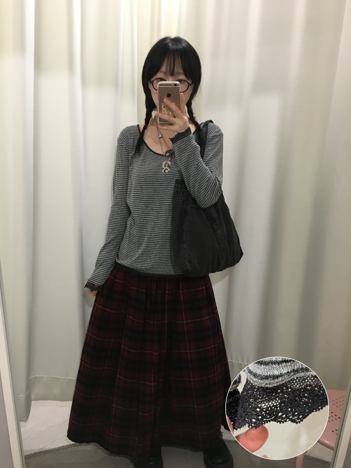 stripe lace knit 상품이미지1