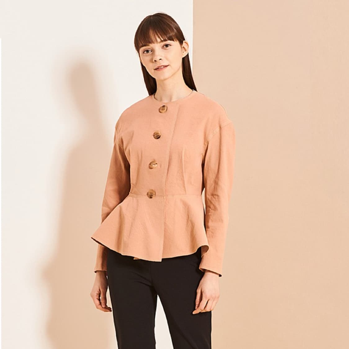 랑방컬렉션(LANVIN) 린넨 블렌드 페플럼자켓 55 상품이미지2