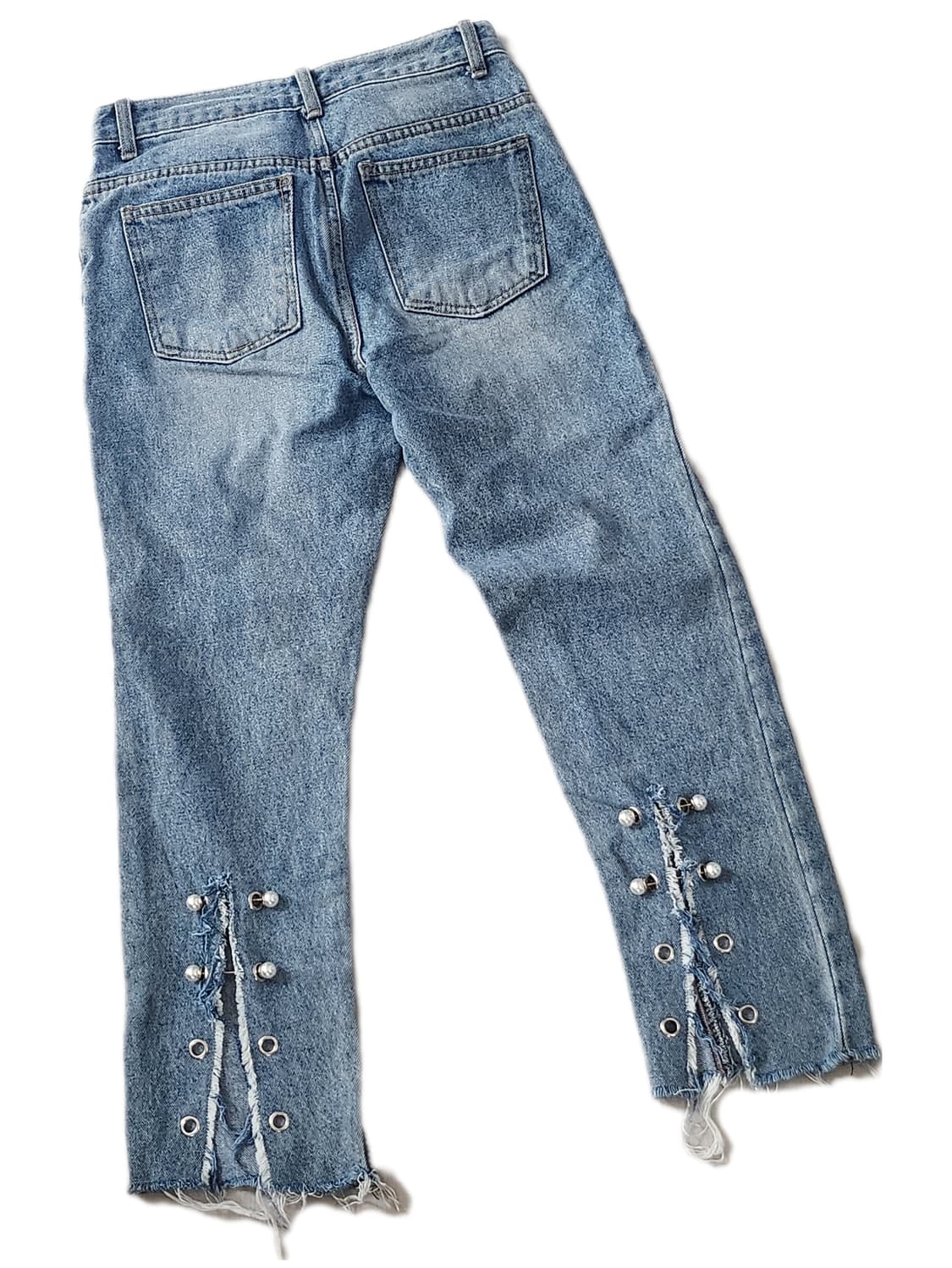 뒷절개 무파진 데미지진 여성S 상품이미지1