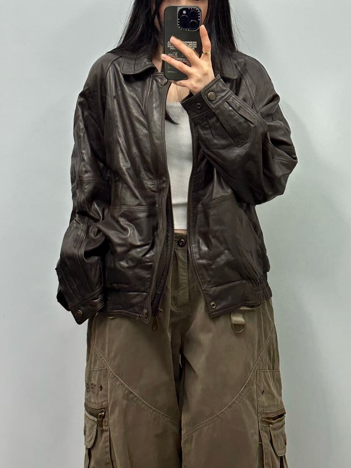 Vintage 빈티지 양가죽 봄버 자켓 상품이미지2