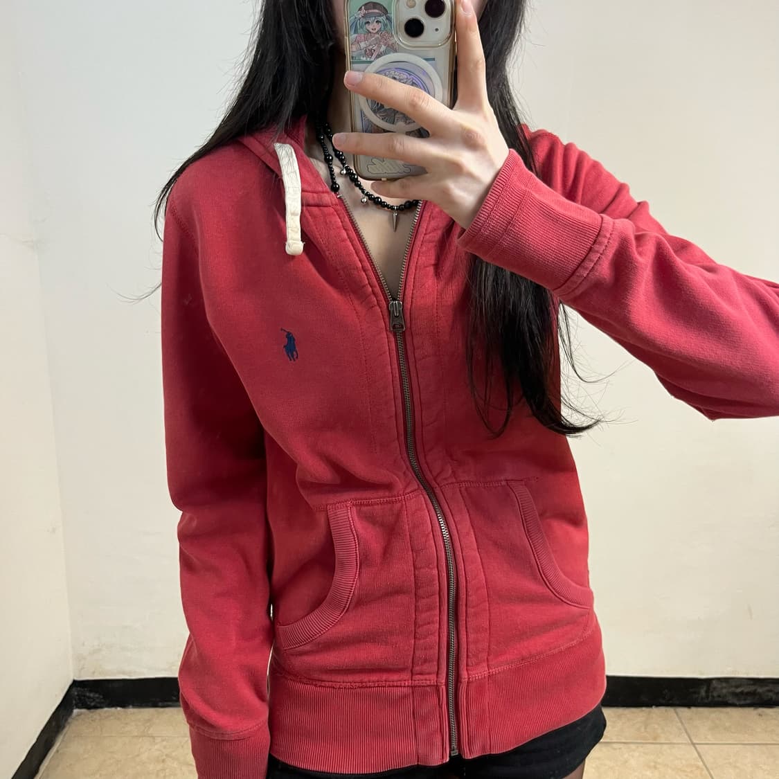 Polo coral thermal hoodie zip-up 상품이미지3