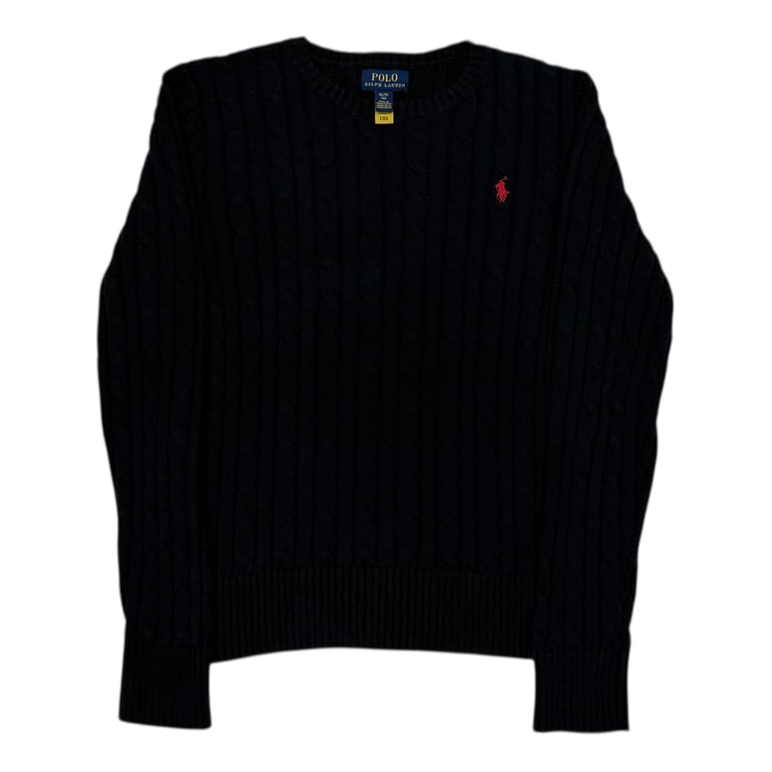 폴로 랄프로렌 여성 케이블 니트 블랙 XL 상품이미지1