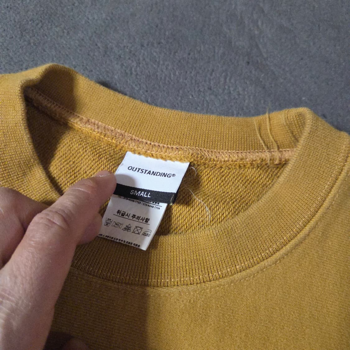 아웃스탠딩 브루클린 리버티 오버핏 맨투맨 S 머스터드 상품이미지3