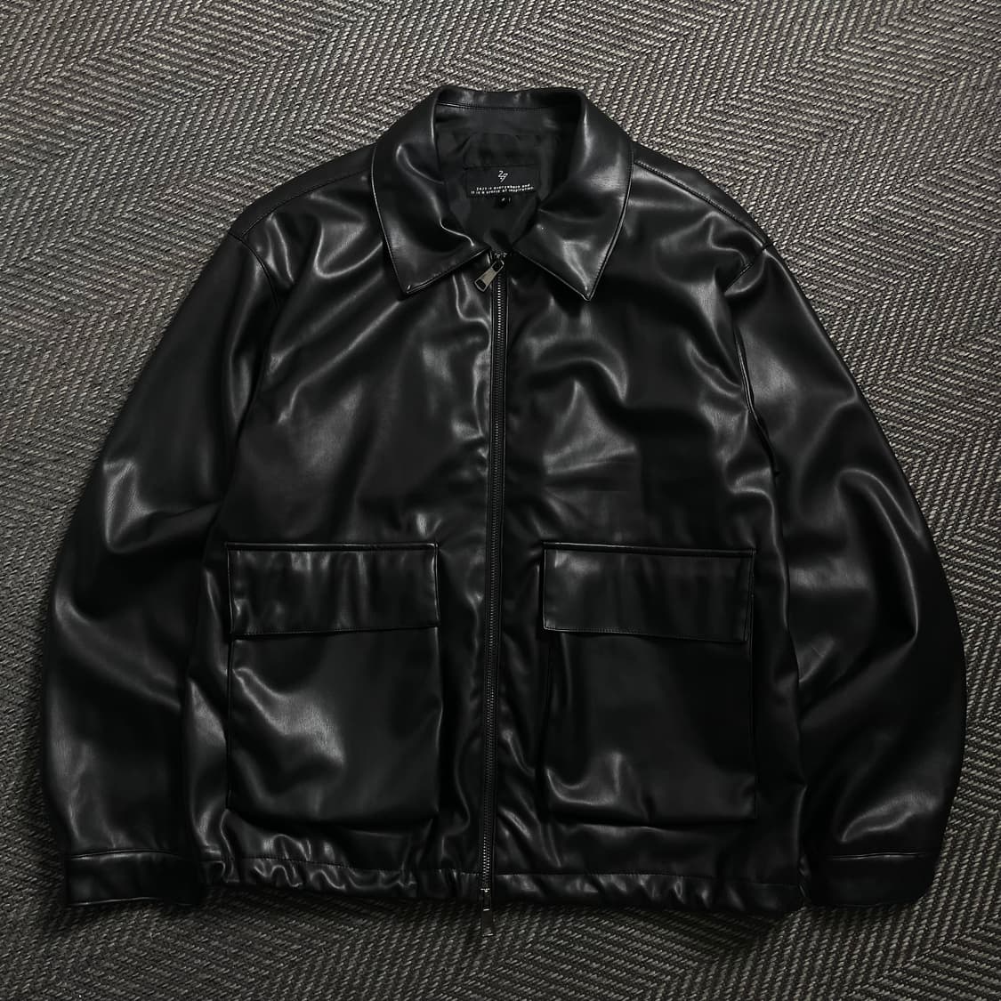 24/7 빈티지 미니멀 레더 블루종 자켓o 4596 상품이미지1