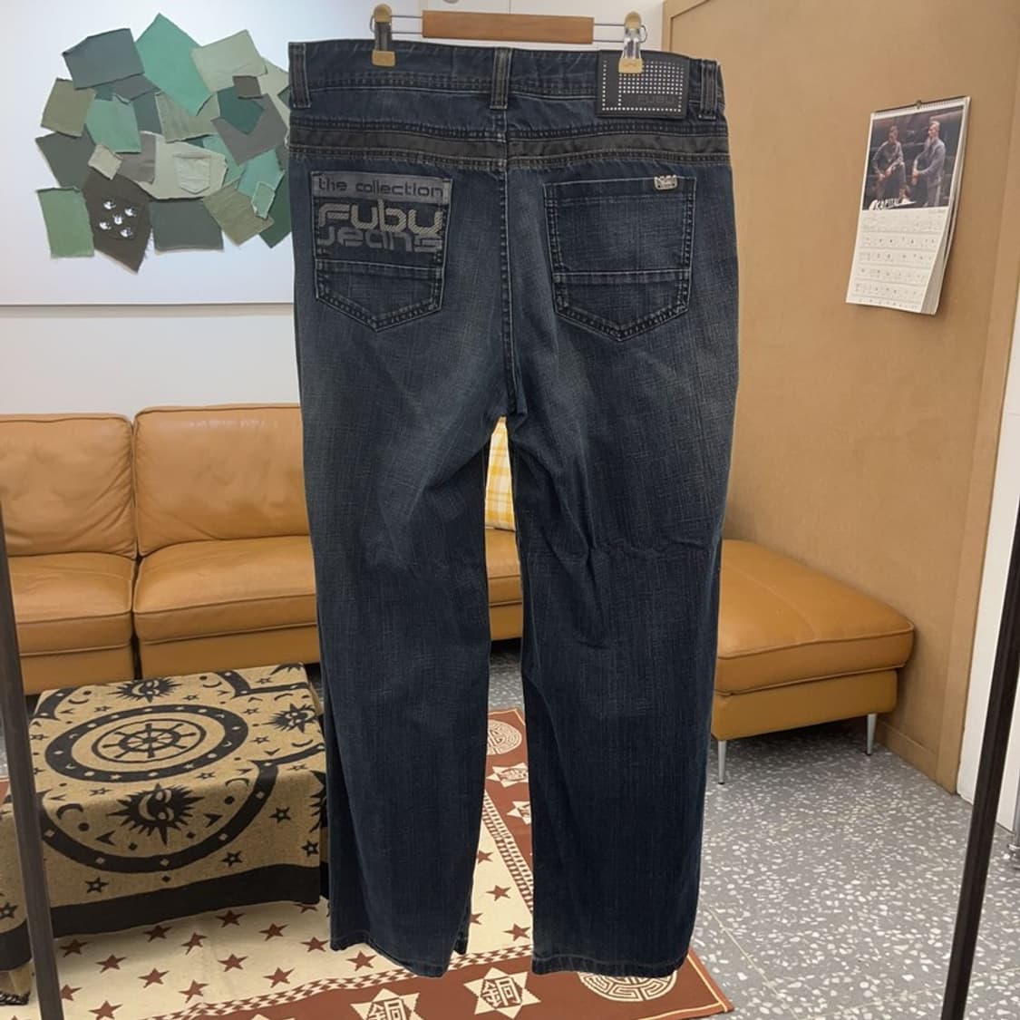 푸부 레트로 스트릿 빈티지 Y2K 힙로고 데님팬츠 35인치 C08677 상품이미지4
