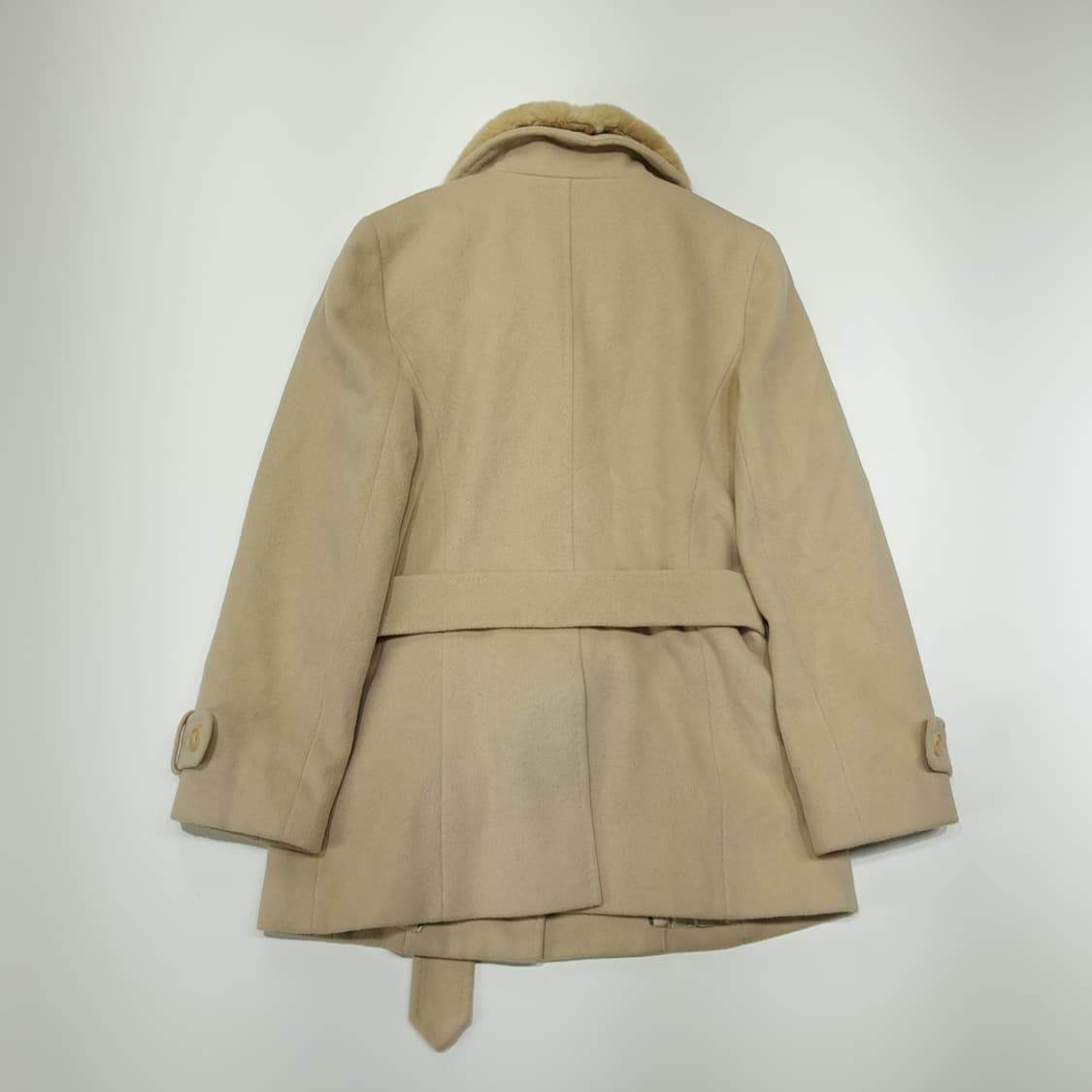 CN860W M 버버리 런던 앙고라 혼방 리얼퍼카라 벨티드 코트 상품이미지10