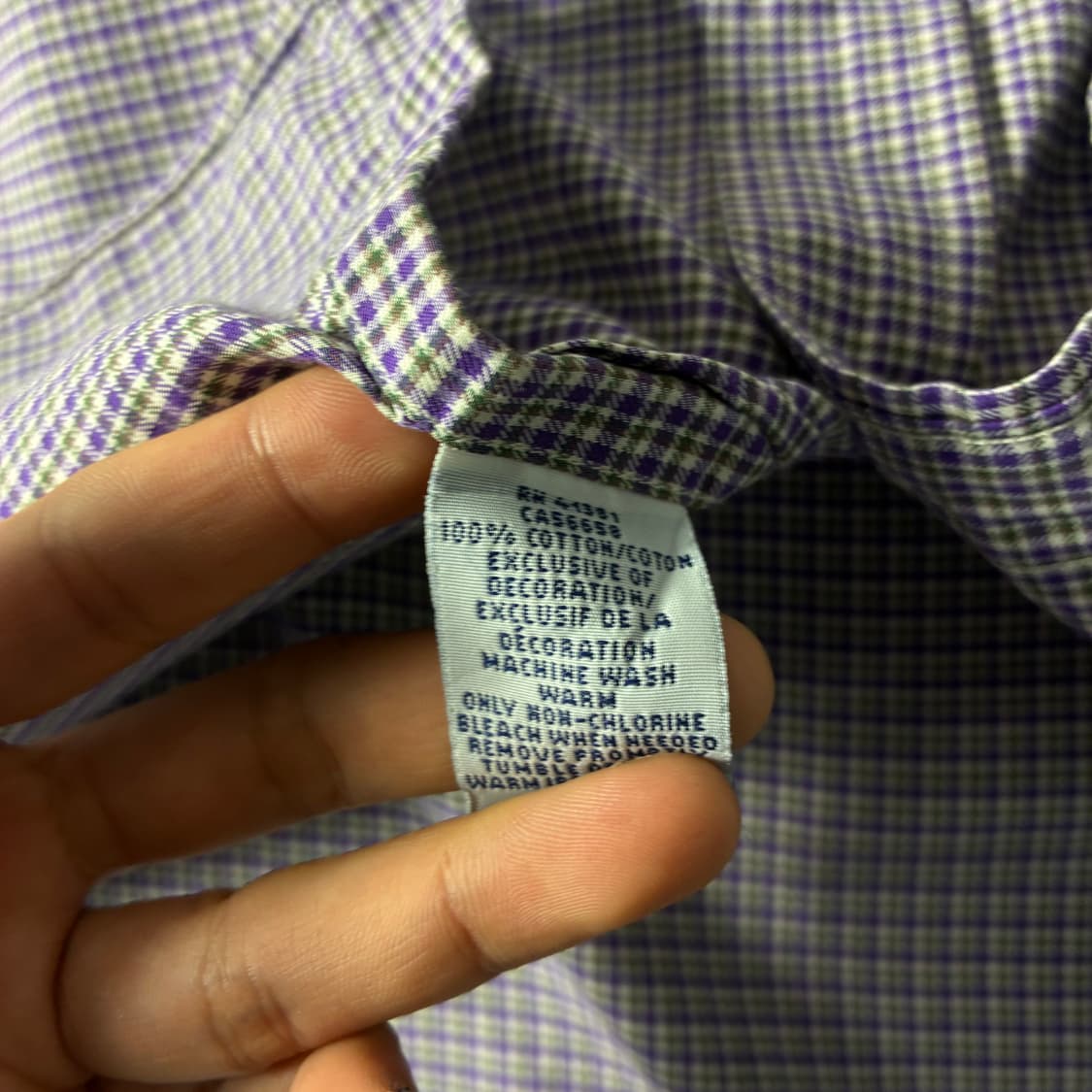 Polo  폴로 랄프로렌 자수 코튼 퍼플 체크 셔츠 상품이미지5