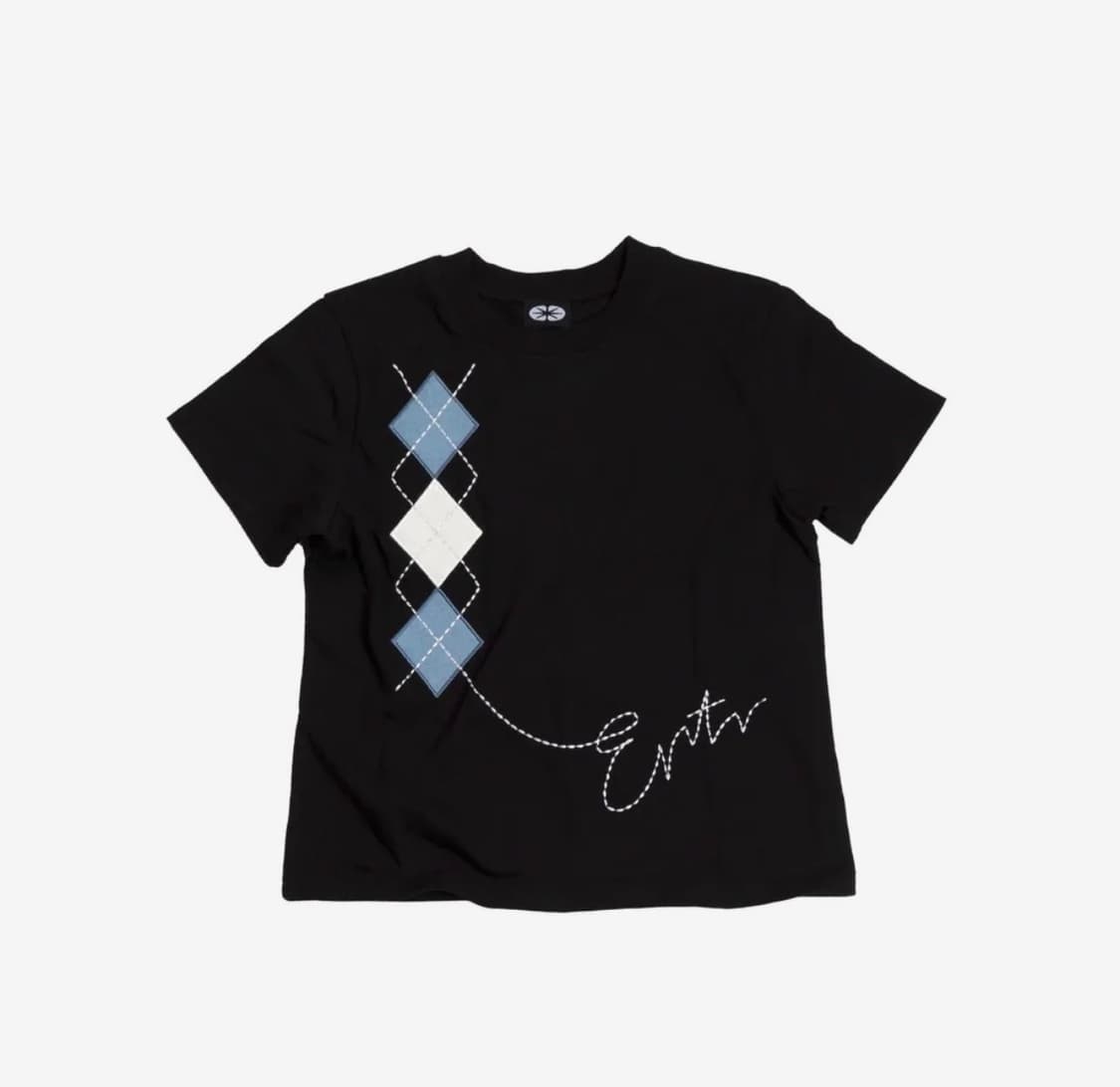 Argyle T-Shirt Black Small fit 상품이미지1