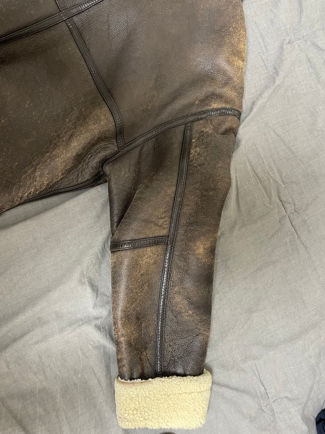 TRUGEN 데드스탁 리얼 램스킨 B-3 무톤 자켓, 무스탕 상품이미지5