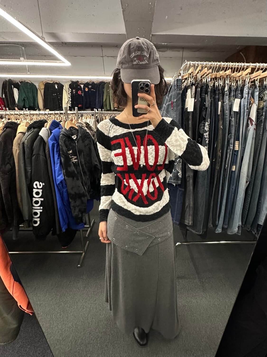 M)Lovetoxic vintage 여성 펑크 단가라 니트 스웨터 상품이미지1