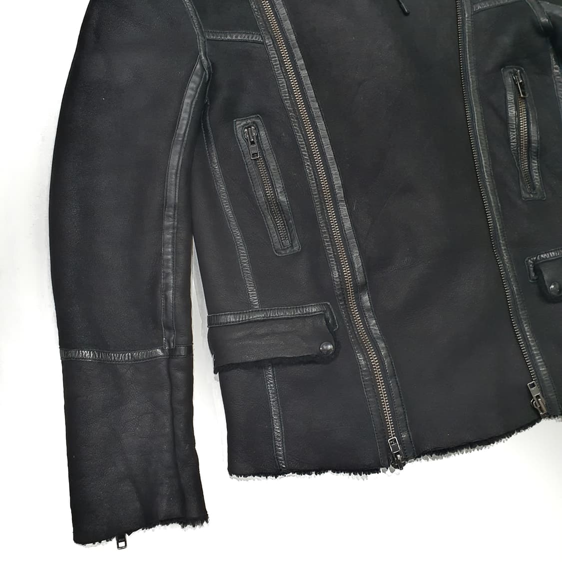 올세인츠 올세인트 후드 무스탕 라이더 자켓 xl 100~105 상품이미지5