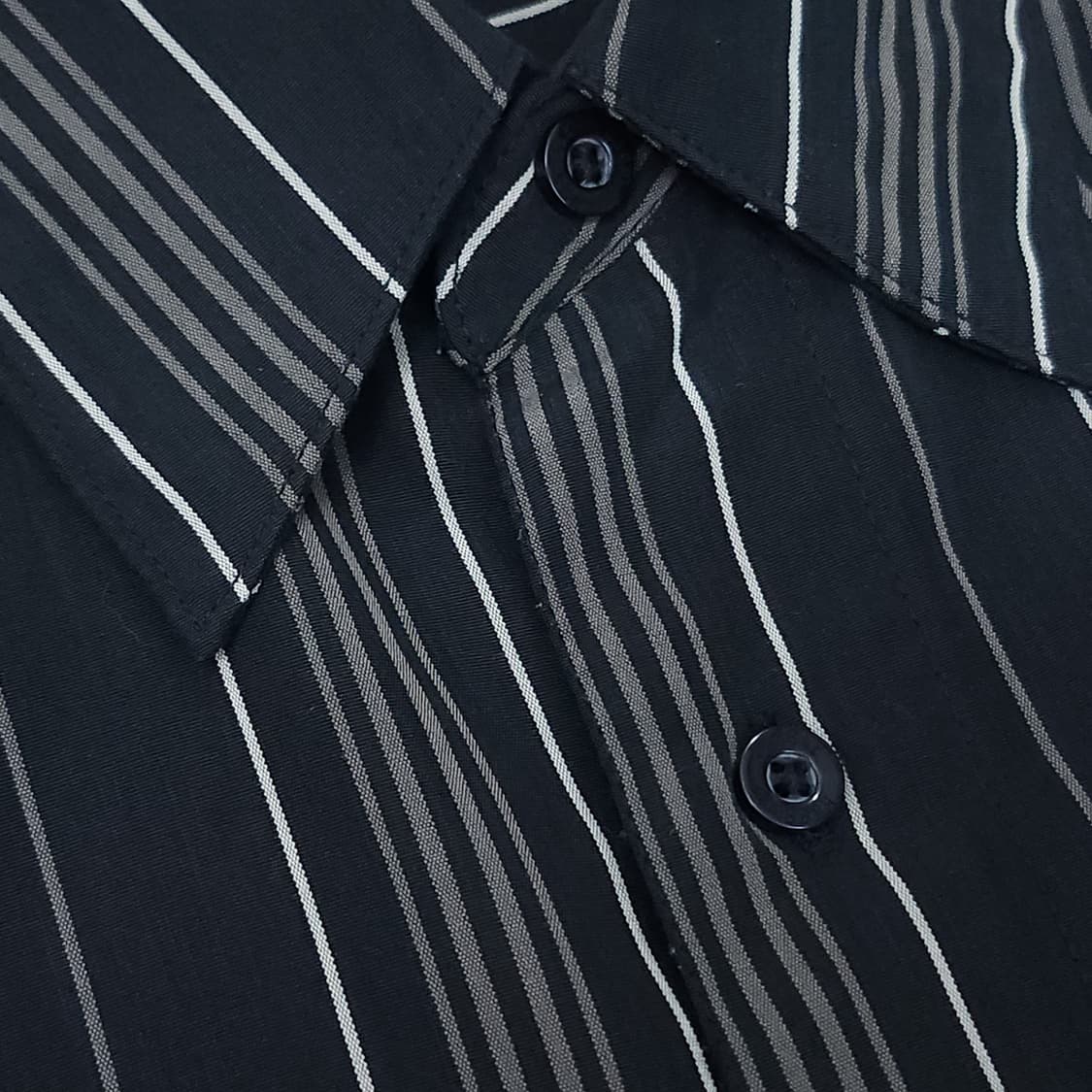 (L)haggar 남자 스트라이프 반팔 셔츠 브라운 갈색 남방 상품이미지7