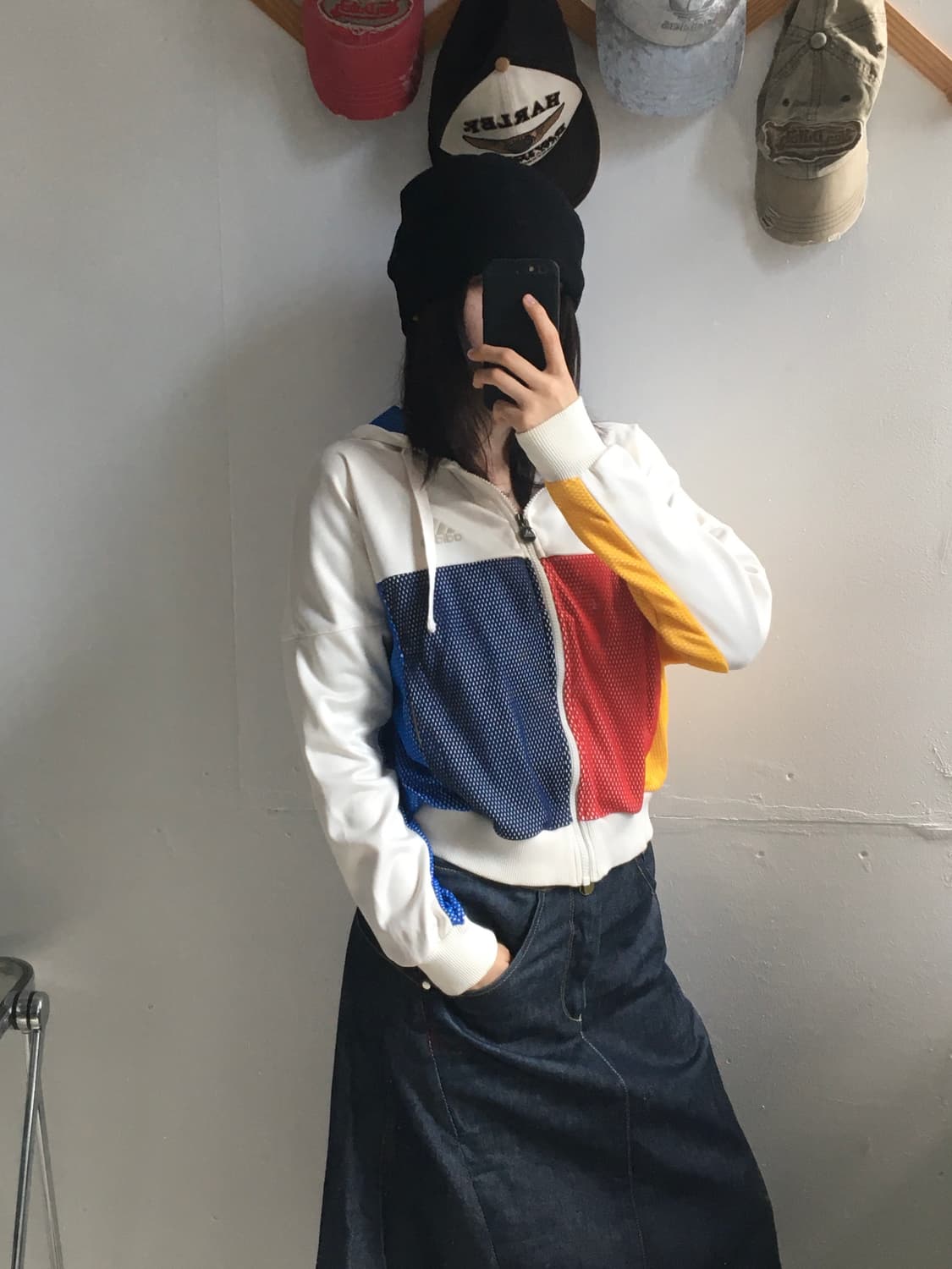 아디다스 배색 메시 후드집업 상품이미지2