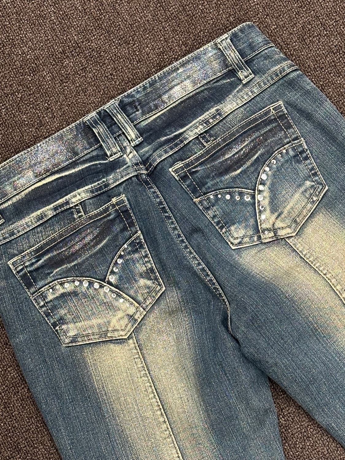 28)Jaba Jeans 빈티지 여성 비즈 디테일 부츠컷 데님팬츠 상품이미지9