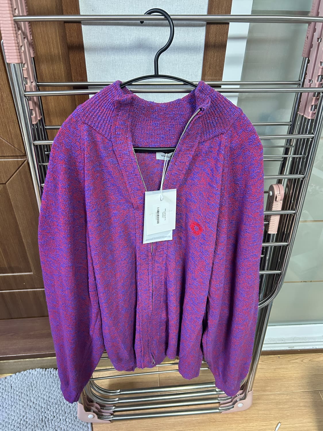 페블 니티드 집업 (레드-퍼플) 상품이미지4