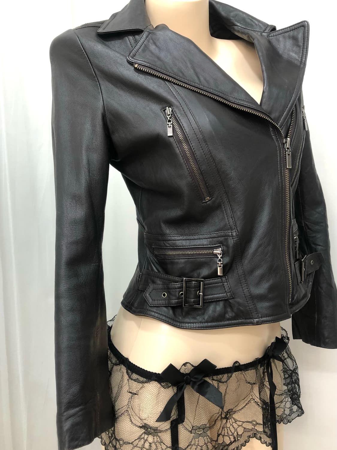 deep brown buckle detail lambskin jacket 상품이미지2