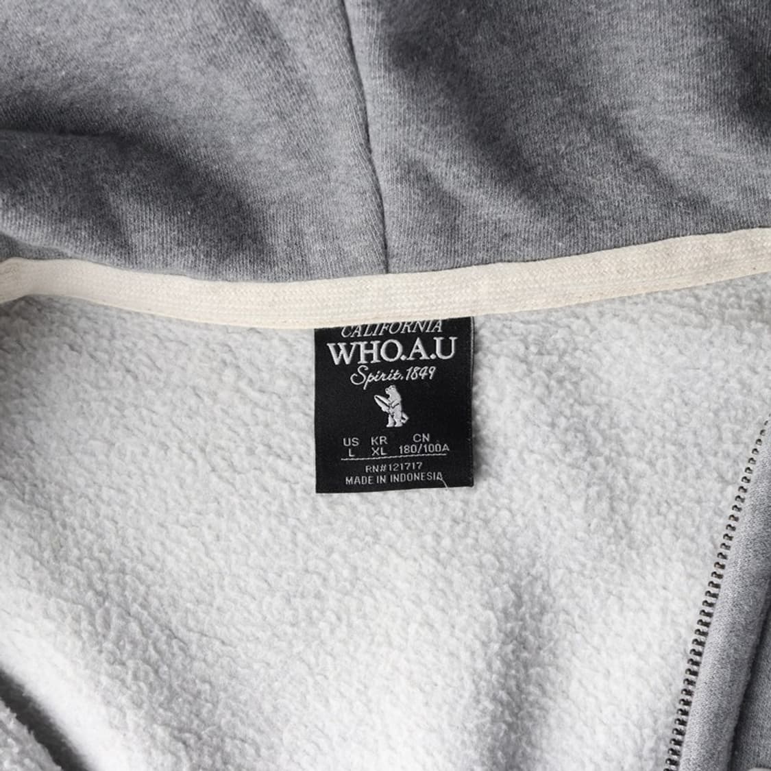 WHO.A.U 기모 그레이 집업 후드 XL 상품이미지6