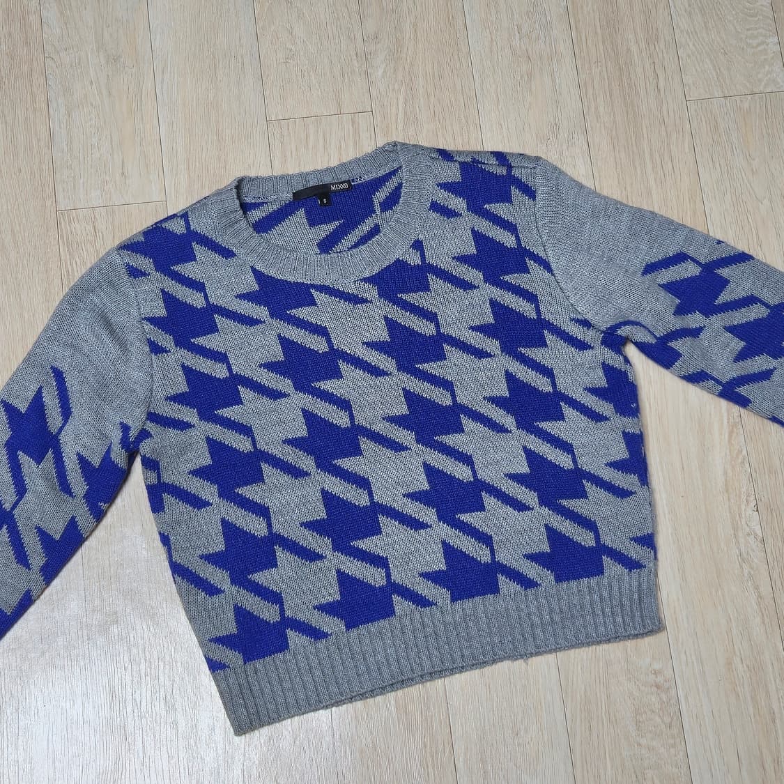 S) Mixxo 하운드투스 울혼방 체크 니트 상품이미지1