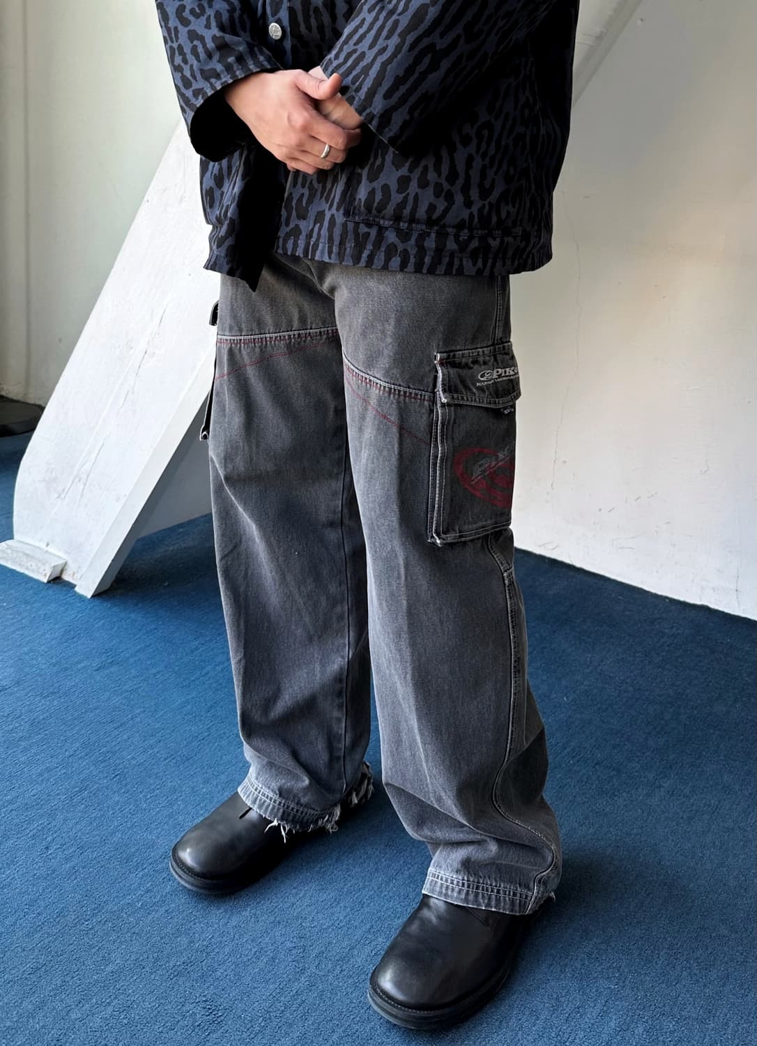 Denim cargo design utility wide pants 상품이미지8