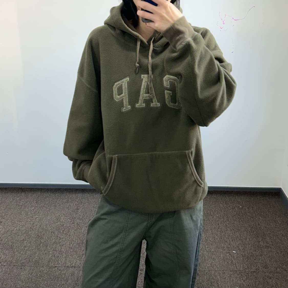Gap 갭 올리브 후리스 후드티 상품이미지2