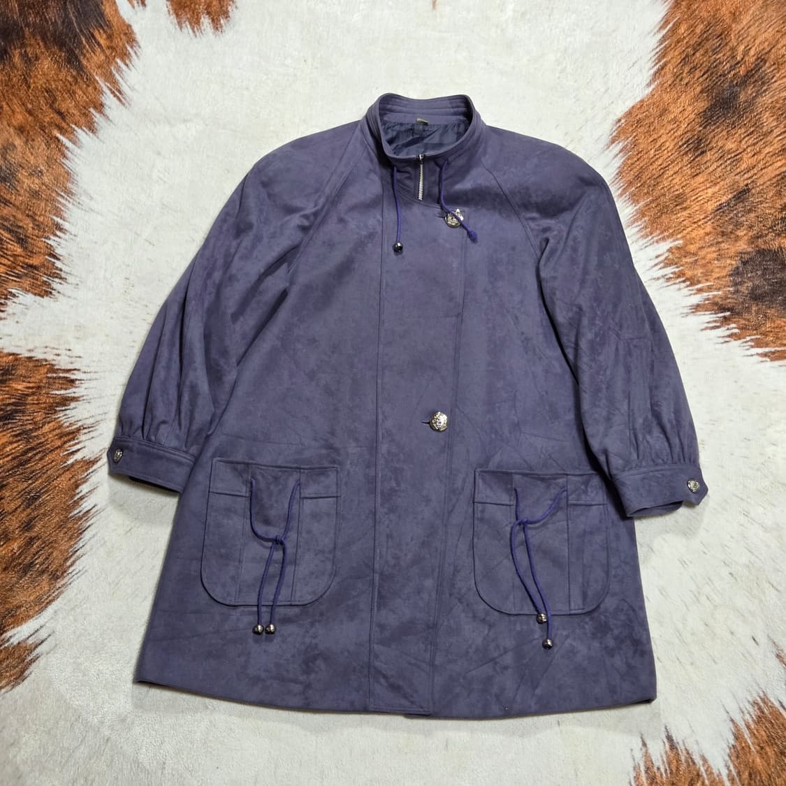 일본 빈티지 퍼플 미디 코트 자켓 상품이미지1